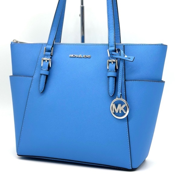 Michael Kors Handbags - Michael Kors Large Charlotte Tote Bag Blue/Silver